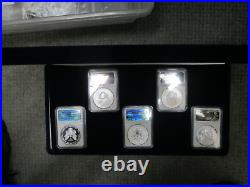 2011 P Reverse Proof Silver Eagle Ngc Pf69 Ms70 Er 25th Anniversary 5 Coin Set