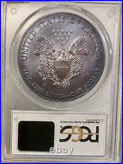 2011-S Silver American Eagle PCGS-MS68 25th anniversary tonning toned
