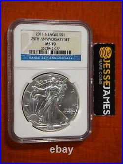 2011 S Silver Eagle Ngc Ms70 From The 25th Anniversary Set