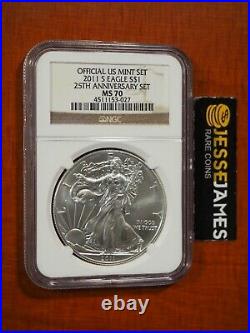 2011 S Silver Eagle Ngc Ms70 From The 25th Anniversary Set Brown Label