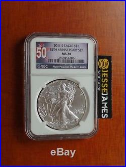 2011 S Silver Eagle Ngc Ms70 From The 25th Anniversary Set Top 50 Label