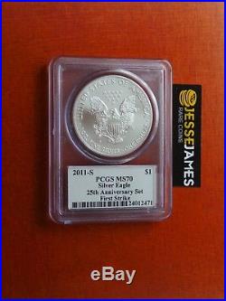 2011 S Silver Eagle Pcgs Ms70 Mercanti First Strike From 25th Anniversary Set