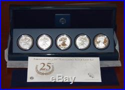 2011 Silver American Eagle 25th Anniversary 5 Coin Set US Mint (A25)
