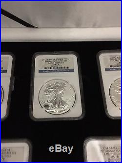 2011 Silver Eagle 25th Anniversary 5 Coin Set Early Release NGC MS70 PF70