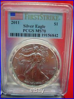 2011 U. S. Silver Eagles First Strike Pcgs Ms70 20 Pieces In Grading Box
