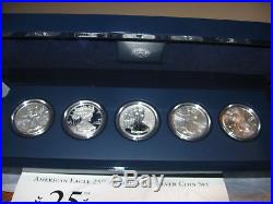2011 United States 25th Anniversary One Ounce Silver Eagle Five Coin Set
