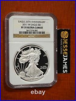 2011 W Proof Silver Eagle Ngc Pf70 Ultra Cameo Classic Brown Label