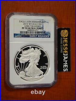 2011 W Proof Silver Eagle Ngc Pf70 Ultra Cameo Early Releases Blue Label