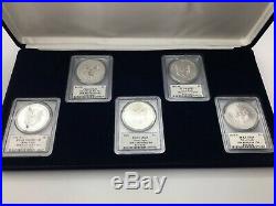 2011-W Silver Eagle 25th Anniversary First Strike 5 Piece Coin Set With Box