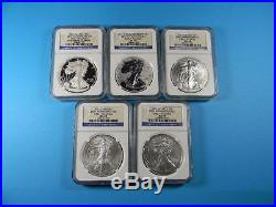 2011 w 25TH Anniversary Silver Eagle Set NGC 69 / 70 Early Releases With Box