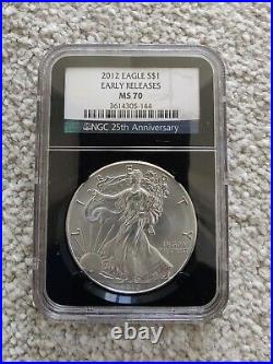 2012 American Eagle $1 NGC MS 70 Early Release Slabbed Fine Silver 1oz Coin