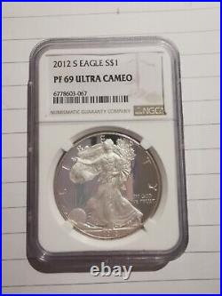 2012 American Silver Eagle Proof 1oz Ultra Cameo NGC PF69 Very Low Mintage