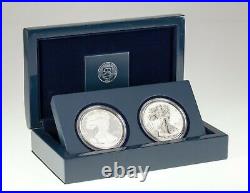 2012-S American Eagle Two-Coin Silver Set with Box, CoA, and Case
