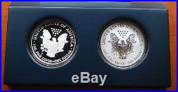 2012 S Reverse Proof Silver Eagle 2 Coin 75th Anniversary Set With Box/coa