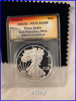 2012-S Silver American Eagle 2 Coin Proof and Reverse Set PF-70 DCAM