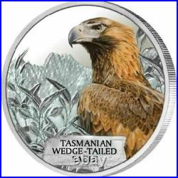 2012 Tuvalu $1 Endangered Tasmanian Wedge-tailed Eagle 1 Oz Silver Proof Coin