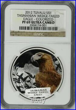 2012 Tuvalu 1oz Silver Proof Coin Wedge Tailed Eagle PF69 NGC 5000 Mintage