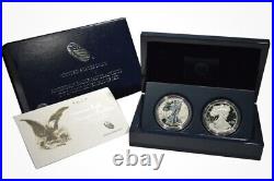 2012 US Mint Silver Eagle 2 Coin Silver Proof And Reverse Proof Set