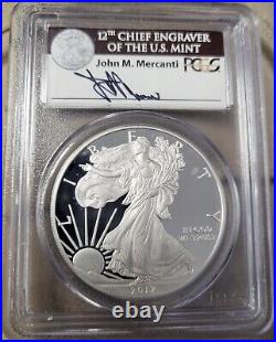 2012 W $1 American Silver Eagle PCGS PR70DCAM John M. Mercanti Signature