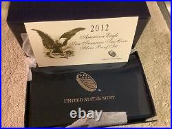 2012-W 1 oz American Silver Eagle 2 Coin proof set with Box and Certificate
