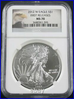 2012 W Burnished American Silver Eagle Ngc Ms 70 First Releases