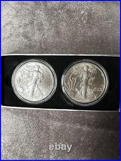 2013 American Eagle Silver Dollars X2 Silver Ingot Box Plastic Case