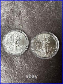 2013 American Eagle Silver Dollars X2 Silver Ingot Box Plastic Case