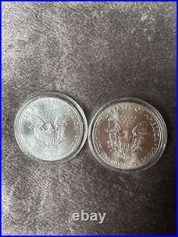 2013 American Eagle Silver Dollars X2 Silver Ingot Box Plastic Case
