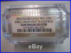 2013 American Silver Eagle Roll (20) -sealed- Ngc Gem Uncirculated American