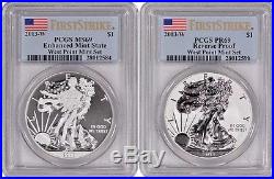 2013-W American Silver Eagle West Point Two-Coin Set PCGS 69 First Strike