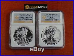 2013 W Reverse Proof & Enhanced Silver Eagle Ngc Pf70 Sp70 West Point Set