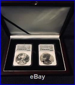 2013-W Silver Eagle West Point Set Reverse & Enhanced PF69 -wood case included