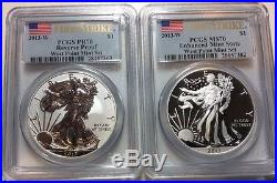 2013-W West Point Mint Set PCGS MS 70 & PR 70 Silver Eagle First Strike Perfect