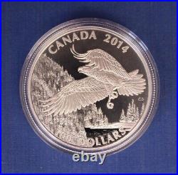 2014 Canada Silver Proof $100 coin Bald Eagle in Case