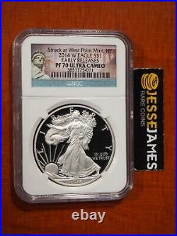 2014 W Proof Silver Eagle Ngc Pf70 Ultra Cameo Early Releases Label