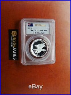 2015 $1 Australia Wedge Tailed Silver Eagle Pcgs Pr70 Dcam High Relief Mercanti
