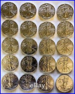 2015 1 Oz Silver American Eagle BU, Rolls of 20 Coins, in Original US Mint Tubes