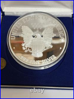 2015 Giant American Silver Eagle Coin, 4 Troy Oz. 999 Fine Silver, With Display