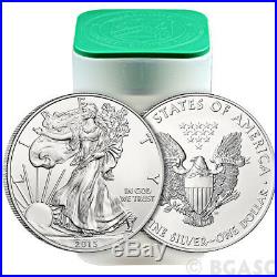 2015 Mint Roll of 20 1 Troy oz. 999 Fine Silver American Eagle $1 BU Coins