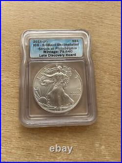 2015 P 2015P Silver Eagle ICG Brilliant Uncirculated Coin B1