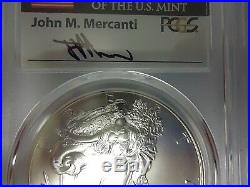 2015-(P)-SILVER EAGLE PCGS MS69 MERCANTI. ONLY 79,640 Struck IN PHILADELPHIA