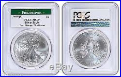 2015(P) Silver Eagle PCGS69 Struck at Philadelpia, 1oz 999 Silver, Rarest ASE