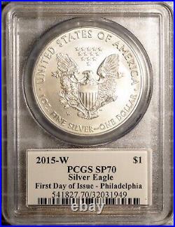 2015-W $1 Burnish Silver Eagle FDI PCGS # 32031949 Philadelphia Mercanti + Bonus