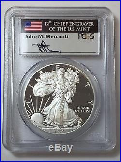 2015-W $1 Silver Eagle PCGS PR70 DCAM Mercanti Sign First Day Issue 4-Coin Set