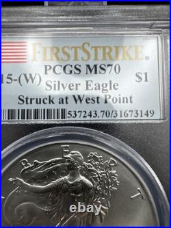 2015-W US American Silver Eagle. 999 Fine Silver First Strike PCGS MS70 2015-W US American Silver Eagle. 999 Fine Silver First Strike PCGS MS70
