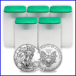 2016 1 oz Silver American Eagle Coins BU (Lot of 100, Five Tubes) SKU #95426