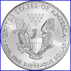 2016 American Silver Eagle (1 oz) $1 5 Rolls 100 BU Coins in 5 Mint Tubes