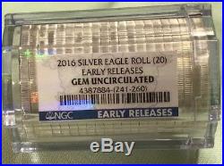 2016 American Silver Eagle roll 20 NGC Gem Uncirculated Early ReleasesRare