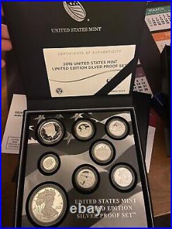 2016 Limited Edition Silver Proof 8 Coin Set / OGP Includes Silver Eagle U. S