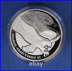 2016 New Zealand Silver Proof $5 coin Haast's Eagle in Case with COA